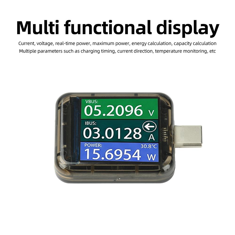 Type-C Fast Charging Tester, Digital DC Voltmeter, Ammeter and Power Meter, USB Bidirectional Charging Monitor DC 4.5-48V 0-6A