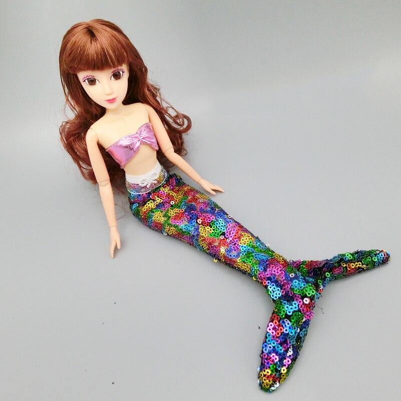 Dolls Dress For Barbie Doll Gown Skirt Fashion Clothes For Barbie Dollhouse Sequin Mermaid Tail Dresses Toy 1/6 Doll Accessories