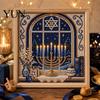 Hanukkah Decoration Craft DIY Pearl Art Kit, 3D Mosaic Bead Set, Creative Desktop Display Ritual Activity Making Kit for Traditional Holiday