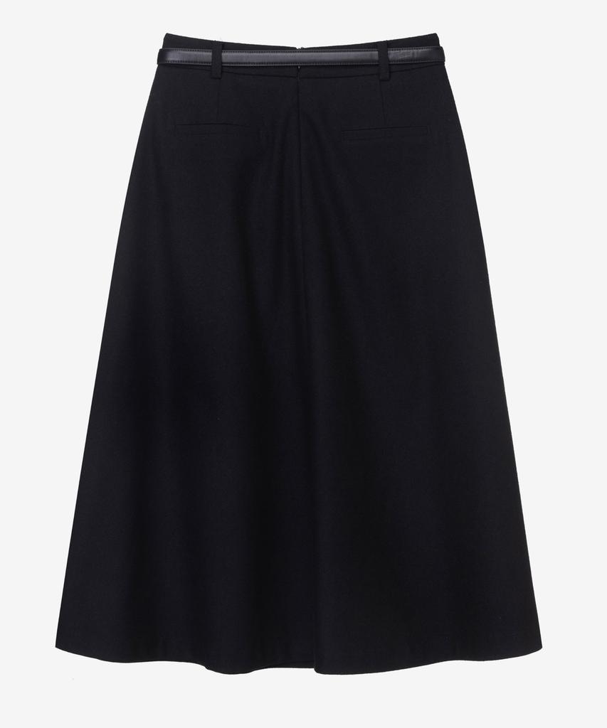 Mind Bridge Woman [W] Flare Belted Wool Skirt - 2 Colors
