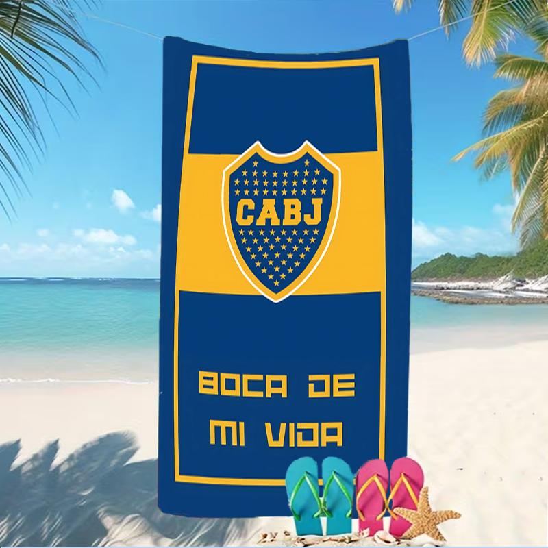 Beach Towel with Club Atlético Boca Juniors Pattern - soft,absorbent,machine washable Lightweight&Modern,swimming,Travel Essentials