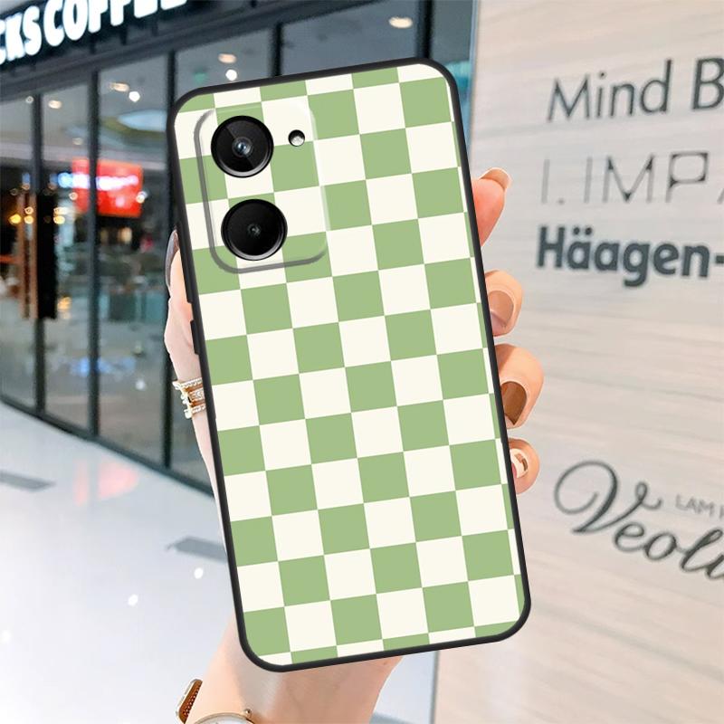 Checkerboard Checkered Board Case For Realme 15 14 13 12 11 Pro Plus GT6 GT7 Pro C55 C51 C35 C53 C61 C65 C67 C63 C71 C75