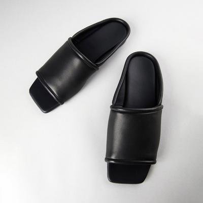 Модные женские кожаные тапочки для улицы, пляжные повседневные плоские тапочки для женщин, новые летние минималистичные универсальные сандалии, женская обувь