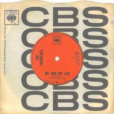7-дюймовая пластинка TREMELOES - Я и моя жизнь 5139 CBS 1970 Великобритания Рок Б/У