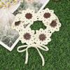 Colorful Pastoral Style Headscarf Scarf Knitted Hair Band Sweet Flowers Hairband  Photography Prop