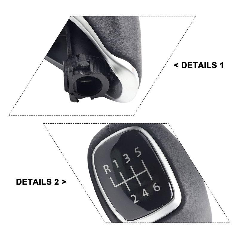 6 Speed Gear Shift Knob Shifter Head for Hyundai Tucson TL/MK3 2017- Compatible with 43711-F2300 Leather & Metal Replacement