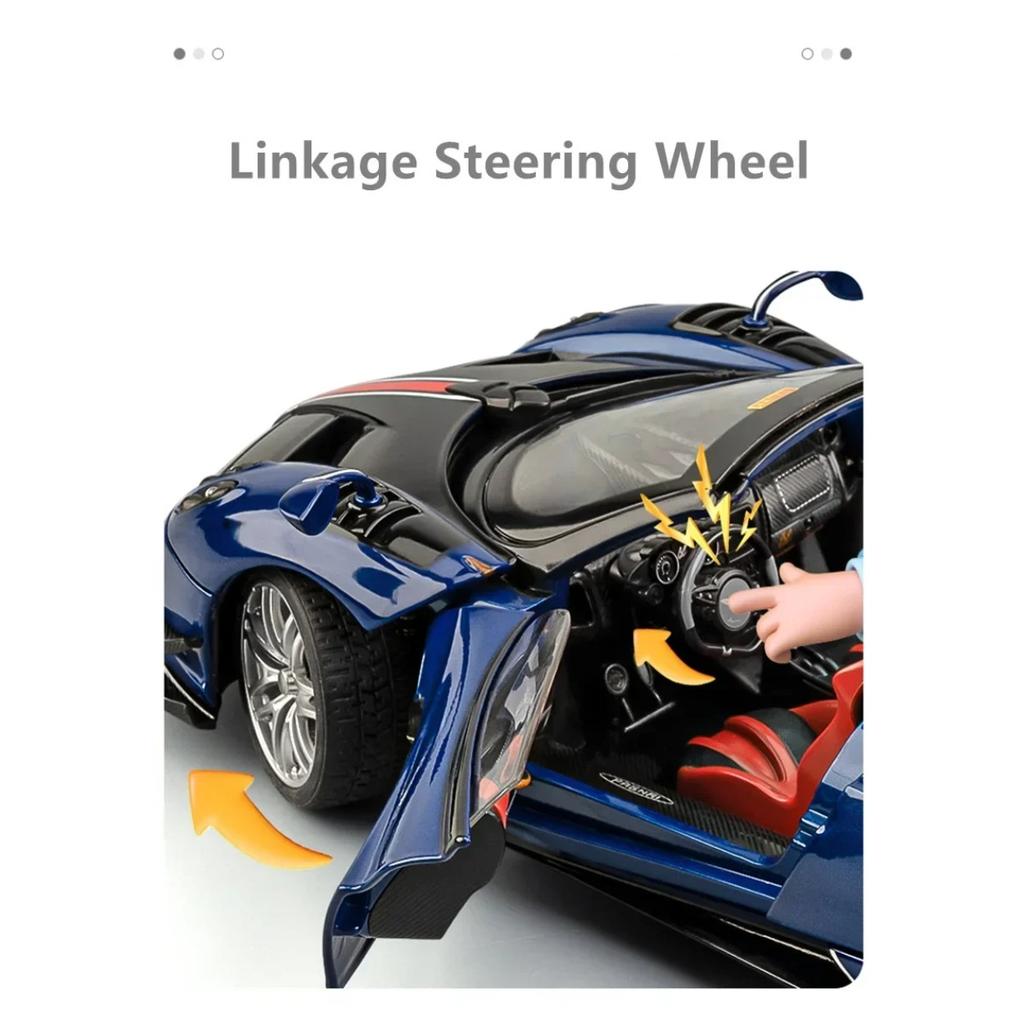 1/18 Pagani Huayra BC Alloy Sports Model Diecast Metal Racing Car Vehicles Model Collection Sound Light Simulation Kids Toy Gift