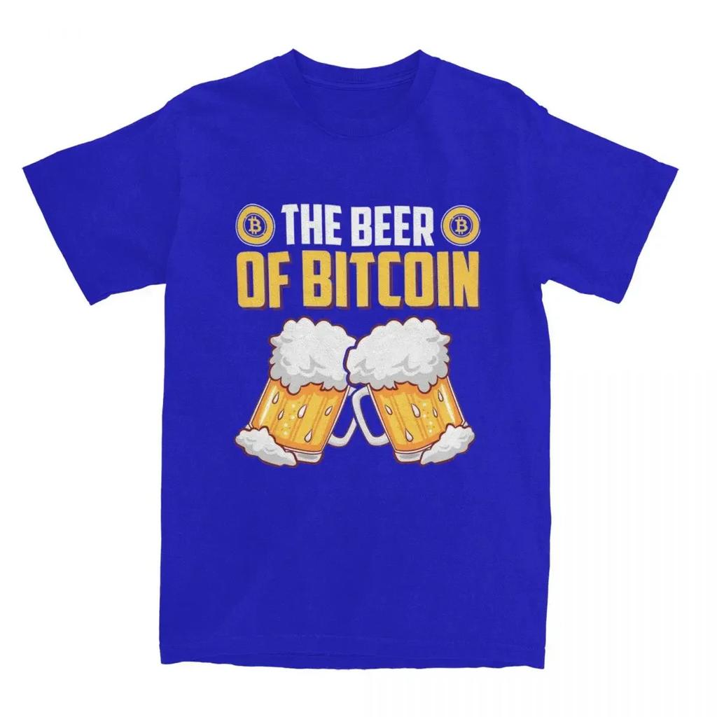Крутые футболки The Beer Of Bitcoin мужские с круглым вырезом футболка криптовалюта BTC крипто с коротким рукавом футболка одежда