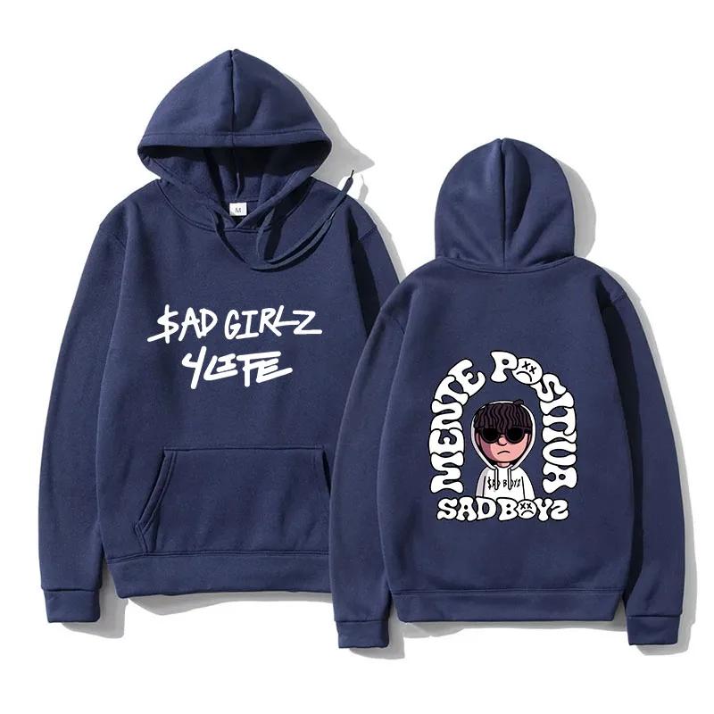 New men's hip-hop pullover sweatshirt, melancholic boy print hoodie, Harajuku girl fashion music, casual loose and comfortable sweatshirt hoodie.