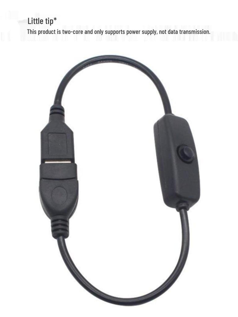 USB 2.0 Удлинительный кабель для зарядки, папа-мама, с переключателем, для настольной лампы, вентилятора, автомобильного видеорегистратора (Двухжильный провод)