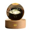 Faux Crystal Ball Light Calming Cosmic Night Light Clear Lighted Stellar Spheres with Wooden Base