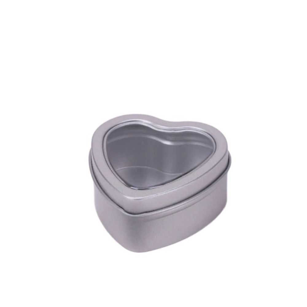 Серебряные/красные/розовые банки в форме сердца Жестяные контейнеры в форме сердца Креативные банки для изготовления свечей своими руками