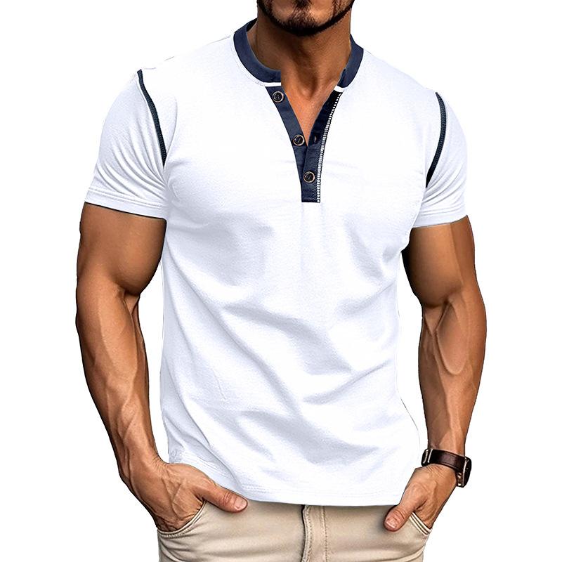 Men S Short Sleeve T Shirt American Retro Style Casual Top