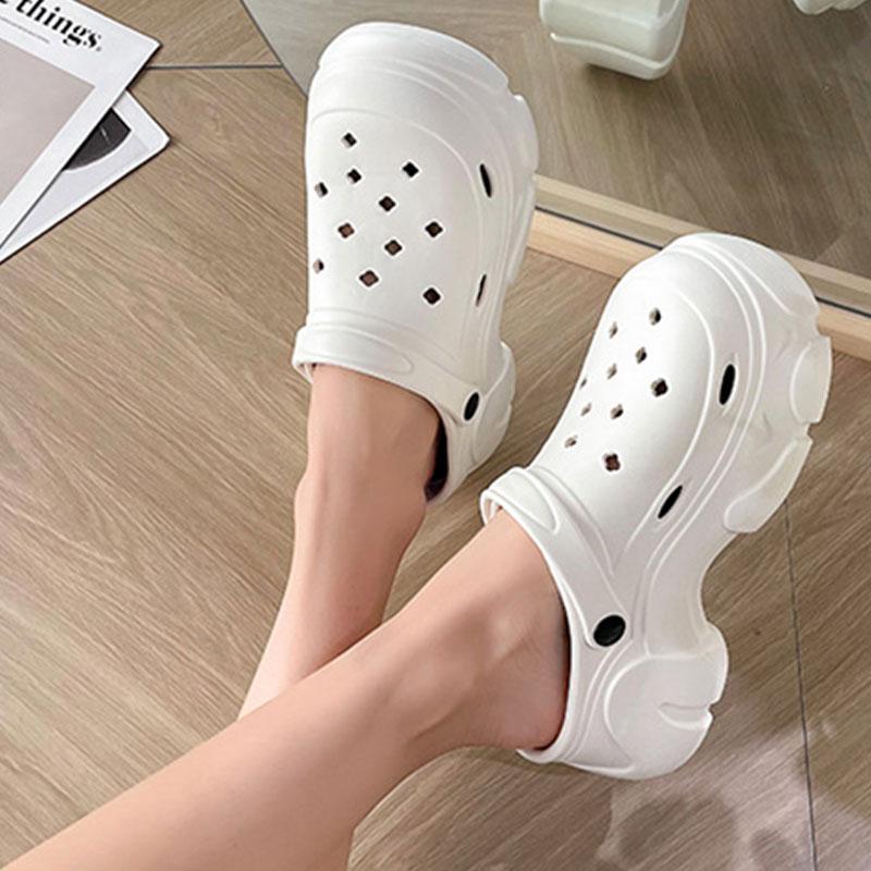 Women Sandals Hole Shoes Wedge Super High Heels Beach EVA Light Home Slippers