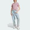 Adidas Originals T Shirts Women's Magical Purple Pink Crew Neck Moderate Straight Fit (Unisex) T-Shirts IN4127