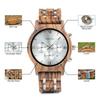 BOBO Bird Wood Watch Luxury Wood Metal Strap Chronograph Date Display Quartz Watch Versatile Watch Metal White Men's Men's