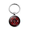 Стильный брелок-эмблема пожарного-спасателя, брелок-кольцо из цинкового сплава с драгоценным камнем для мужчин и женщин