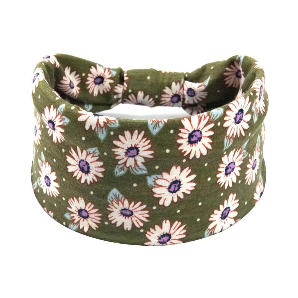 Женская богемная повязка для йоги с узором «кешью» - Впитывающая пот, эластичный хлопковый аксессуар для волос