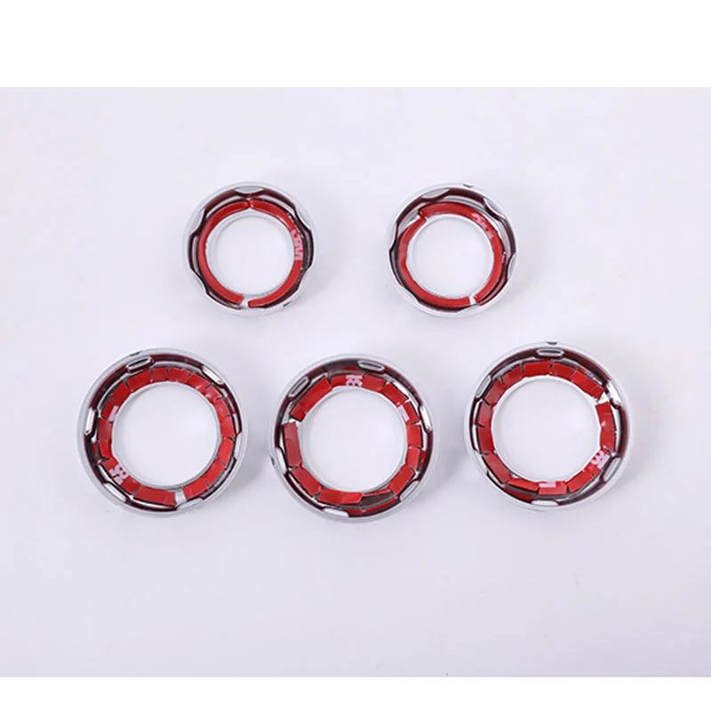 5pcs For Land Rover Discovery 4 LR4 Range Rover Sport ABS Chrome Volume Air Conditioning Knob Cover Trim Accessorie
