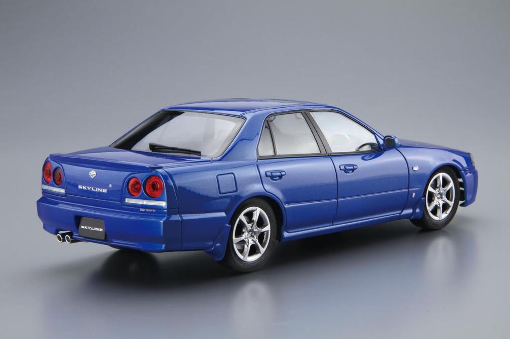 Aoshima Bunka Kyozaisha The Model Car Series Nissan ER34 Skyline Turbo 25GT Turbo Пластиковая модель 1/24 № 98 25GT-X '98 / '01 (Машина)