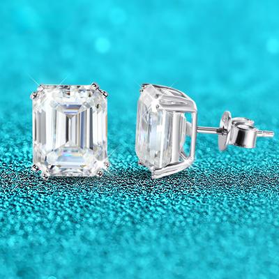 Серьги-гвоздики D Color 8CTTW D Color, сертифицированные муассаниты для женщин, 8*10 мм, камень, 100% стерлинговое серебро S925, ювелирные изделия GRA