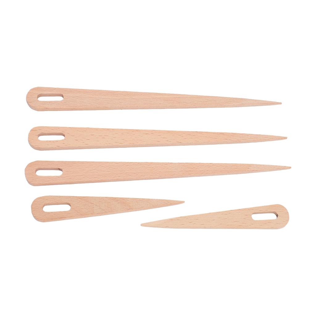 5 Pack Wooden Weaving Crochet Needles DIY Crafts Tool Tapestry Sewing Wooden Big Eye Knitting