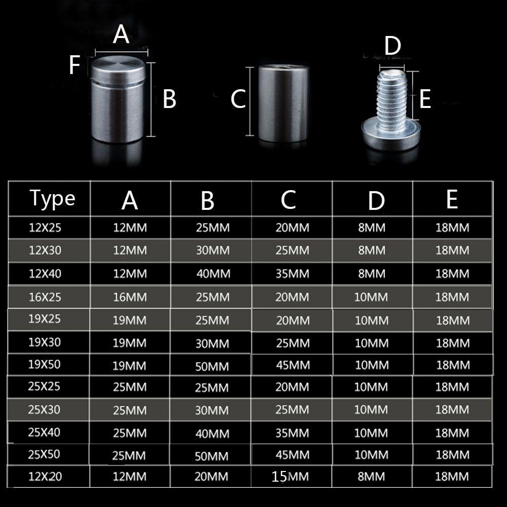Рекламные стойки Штифт Стеклянные крепления Рекламная доска Фиксированные гвозди Крепежные винты для рекламных щитов