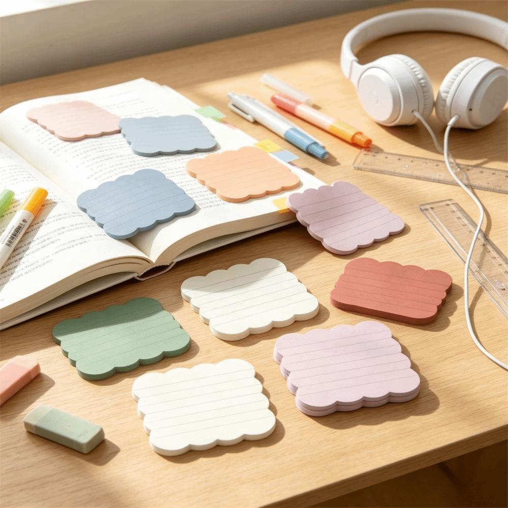 240 Sheets Self-adhesive Self Sticky Notes Adhesive Backing Scalloped Sticky Notes Home Study