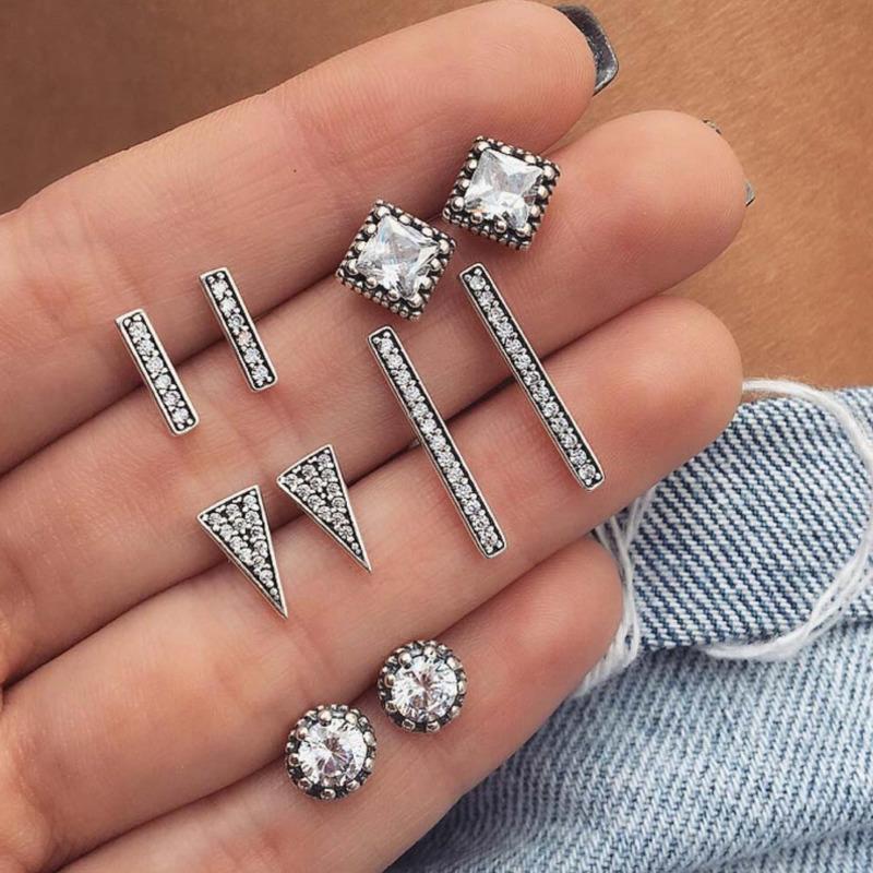 5 пар комплект, винтажные серьги-гвоздики для женщин, ювелирные изделия из букле д'орей, богемный комплект серег с резным цветком и опалом, комплект капель Brincos