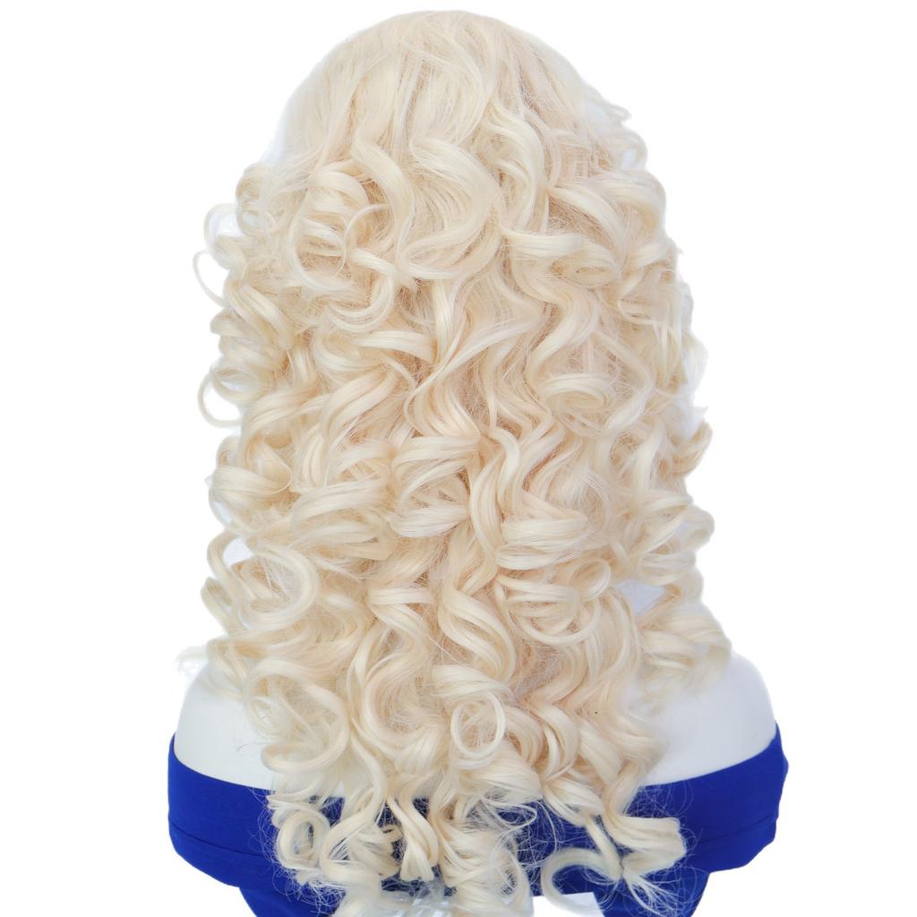 Golden Fluffy High Skull Top Short Curly Synthetic Headband