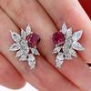 Huitan великолепные красные кубические циркониевые женские серьги-гвоздики для пирсинга ушей роскошные элегантные женские серьги для вечеринки новые модные ювелирные изделия