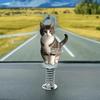 Cute Dashboard Car Accessory - 2D Cat Head Ornament, Dashboard Desk Figure, Perfect for