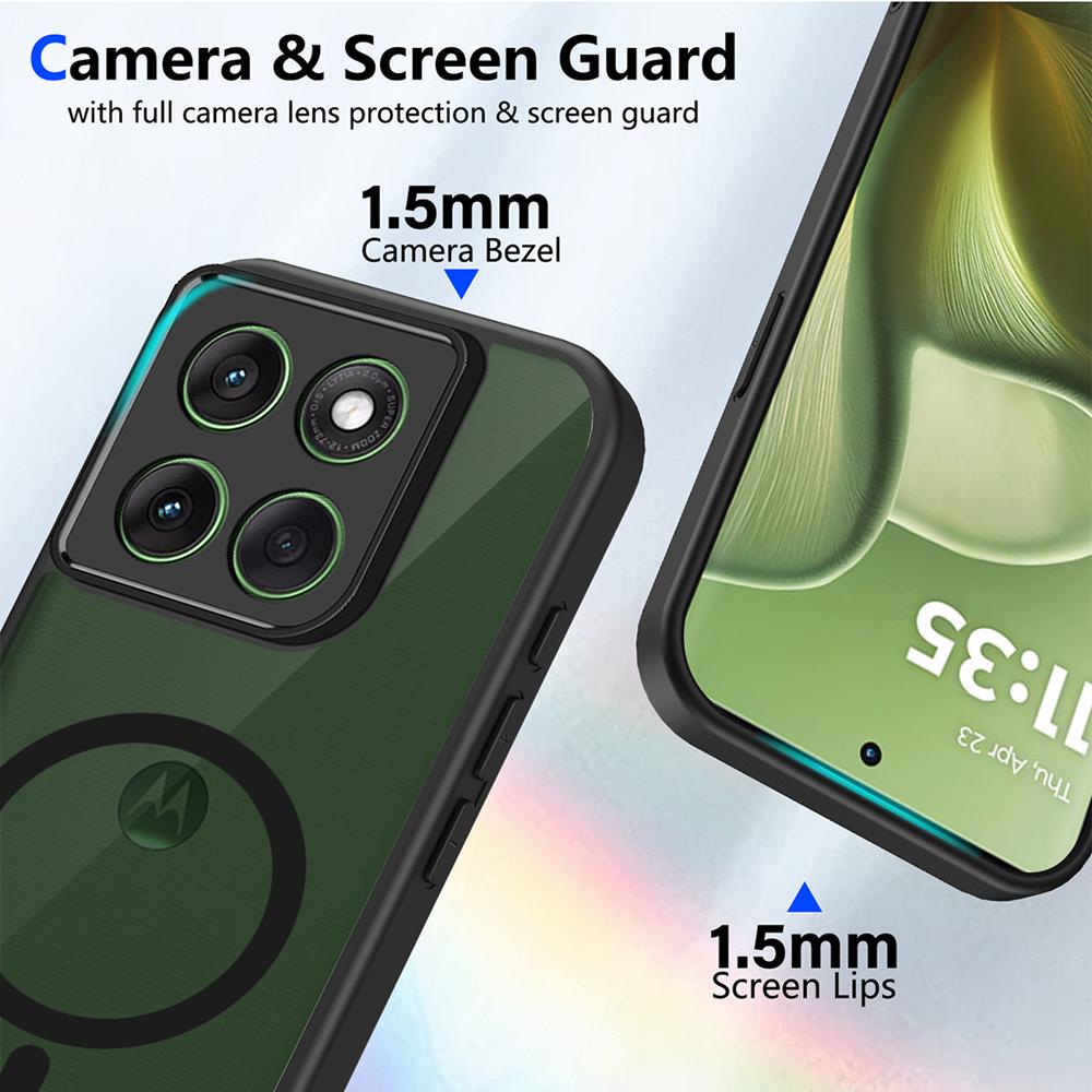 KEYSION Магнитный чехол для телефона Motorola MOTO G86 5G G56 5G Матовый полупрозрачный прозрачный противоударный чехол для MOTO G57 G67 G86 Power