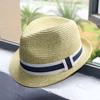 Соломенная шляпа Женская шляпа-цилиндр, Солнечная шляпа Мужская регулируемая дорожная шляпа для шопинга, Пляжная шляпа для пары, Джазовая шляпа