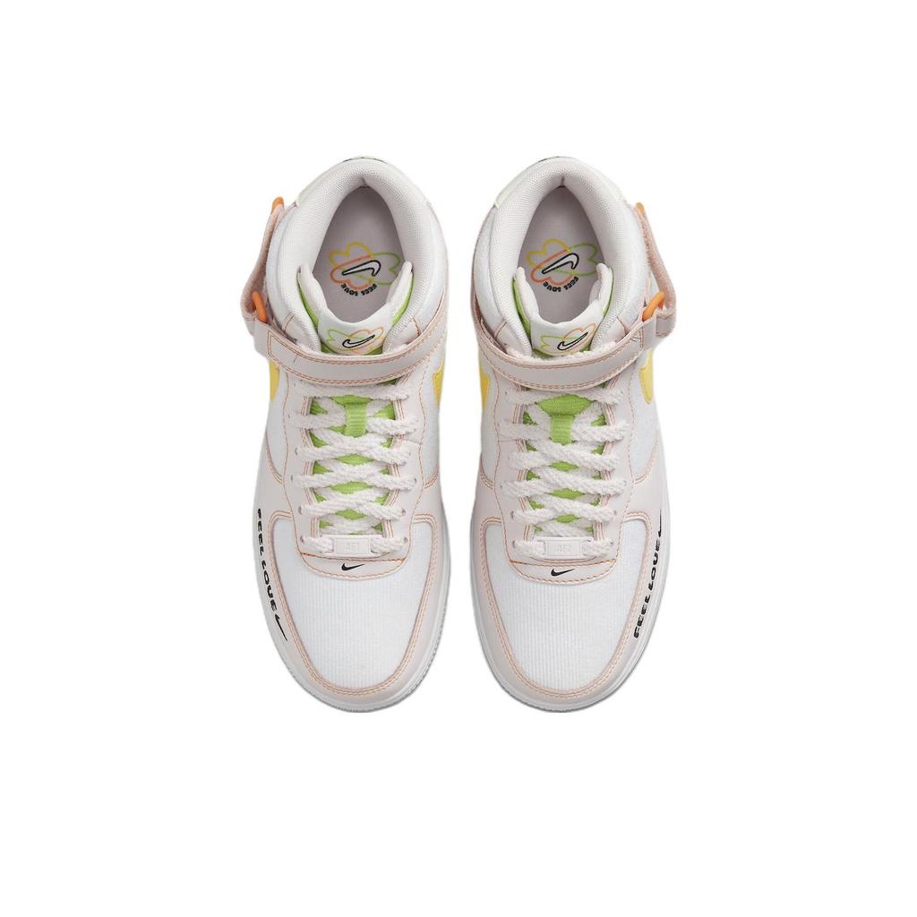 Nike Air Force 1 07 Mid Feel Love Женские кроссовки Белый жемчужно-розовый Action-Green FD0869-100