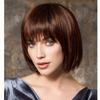 Short Ladies Bob Wigs Ombre Blonde Brown Wig With Bangs Heat Resistant Synthetic Natural Straight Wig for Woman Daily Use Cosplay