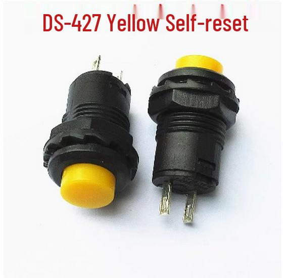 DS-428/427 Self-Locking Round Button Switch with Lock, Self-Reset 12MM, Red/Green/Yellow