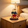 Настольная лампа «Белоголовый орлан» 3D-смола Американский орел Ночник Красно-бело-синий Патриотическая прикроватная лампа для гостиной, спальни, детской комнаты, офиса