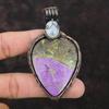 Purpurite Pendant Copper Wire Wrapped Jewelry Handmade Rainbow Moonstone Pendant Women Jewelry Copper Wire Pendant Gemstone Pendant For Gift