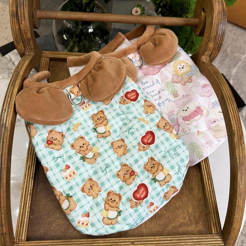 Tractionable Dog Cotton Coat Teddy Cat Small Dog Yorkshire Poodle Pomeranian Bichon Pet Clothes Autumn And Winter Clothing
