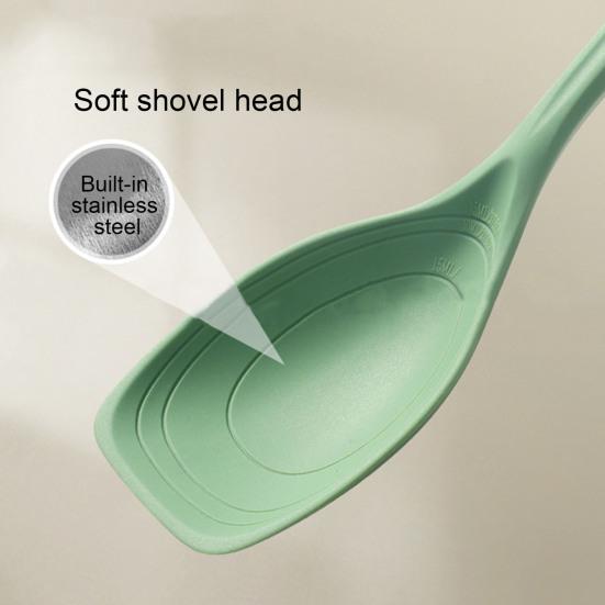 Большая силиконовая кухонная ложка, набор шпателей с антипригарным покрытием, набор твердых ложек с прорезями, конструкция с подвесным отверстием