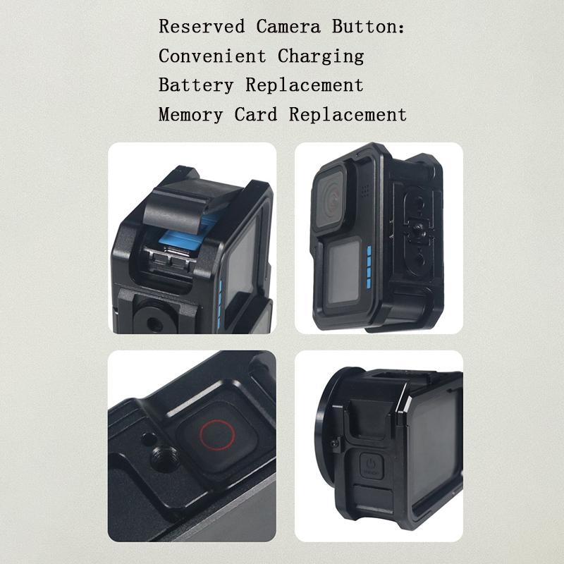 Алюминиевый каркасный чехол для GoPro 13 12 11 10 Металлическая клетка Быстросъемное крепление с Холодным башмаком Полностью защитный каркасный чехол Аксессуары