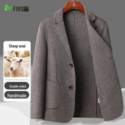 Мужской двусторонний блейзер из овечьей шерсти в стиле business casual