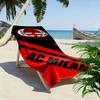 Giant Beach Towel with AC Milan Red Black Crest, Quick Dry Microfiber, Soft Absorbent, for Soccer Fan Beach Pool Travel