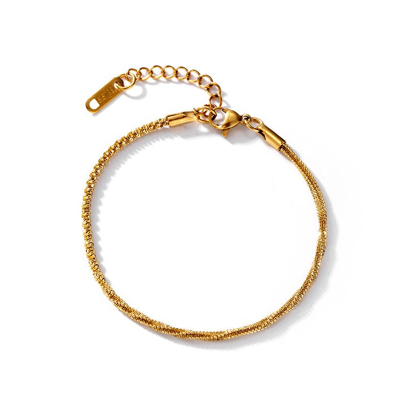 Temperament Light Luxury Gold Color Charm Bracelets for Women Elegant Sexy Stainless Steel Female Bracelet Jewelry