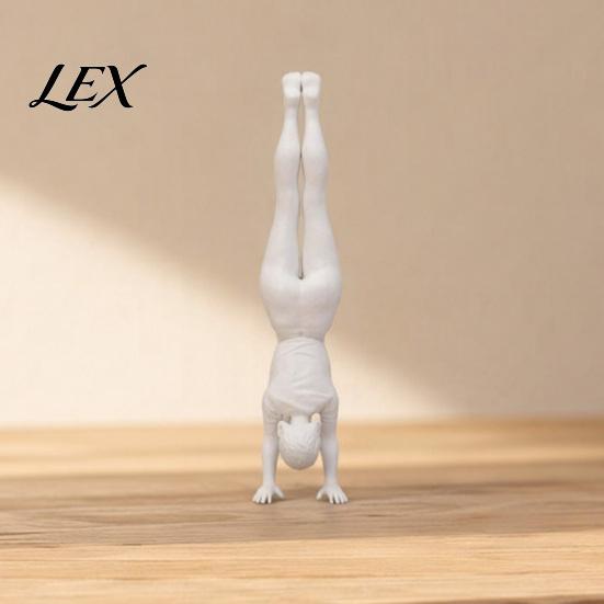 Modern Home Decor Inverted Girl Figurine, 3D Printed Athlete Statue, White Muscle Line Sculpture Sporty for Table Shelf Decorative Statue