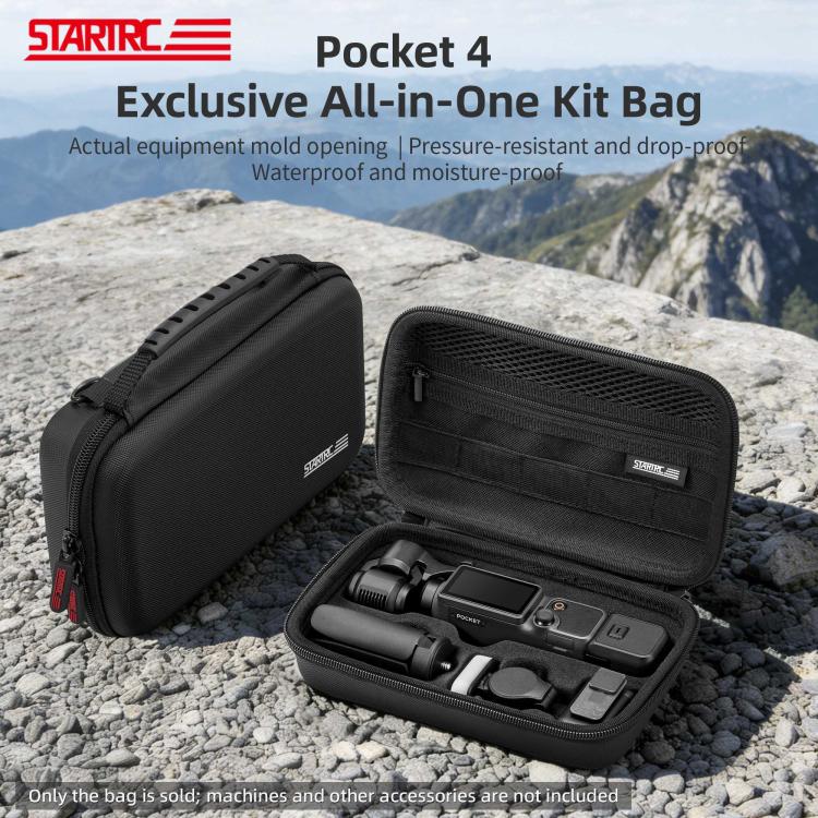 For DJI Osmo Pocket 4 STARTRC Portable Carrying Case Molded All-round Set Storage Bag (Black)