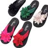 Unisex Plus Size Floral Toe Post Flip-Flops for Summer