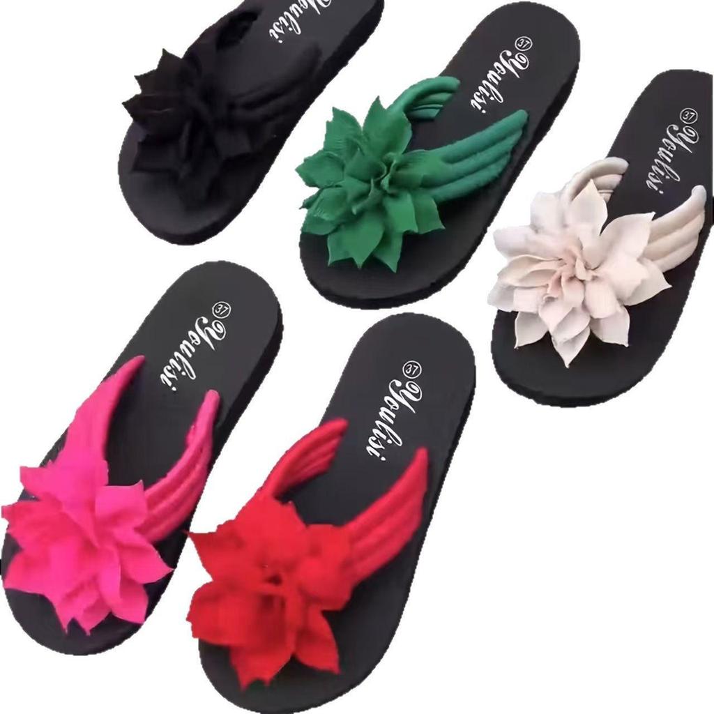 Unisex Plus Size Floral Toe Post Flip-Flops for Summer