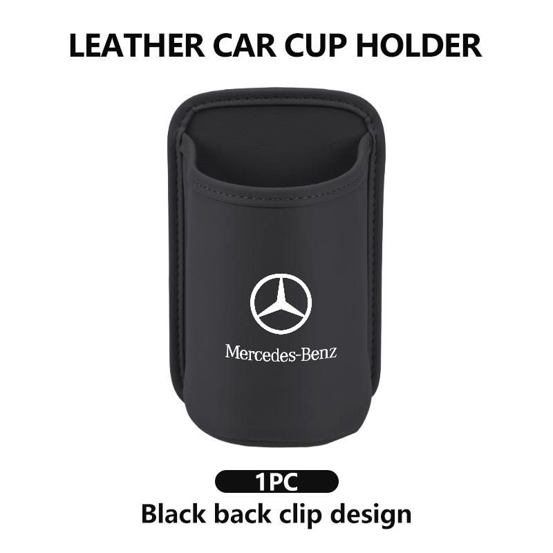 AABIA1 Leather Car Water Cup Holder Interior Drink Rack Organizer Accessories For Benz CITAN VITO SPRINTER CLS SLK Sport ML C200 C260